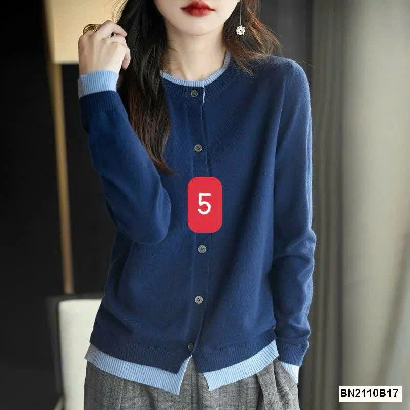ÁO CARDIGAN NỮ MIX CỔ TAY