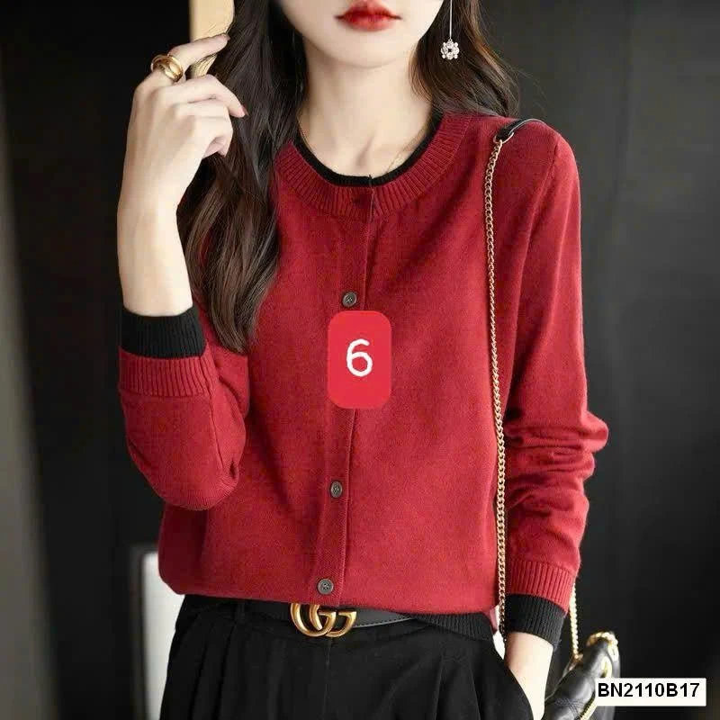 ÁO CARDIGAN NỮ MIX CỔ TAY