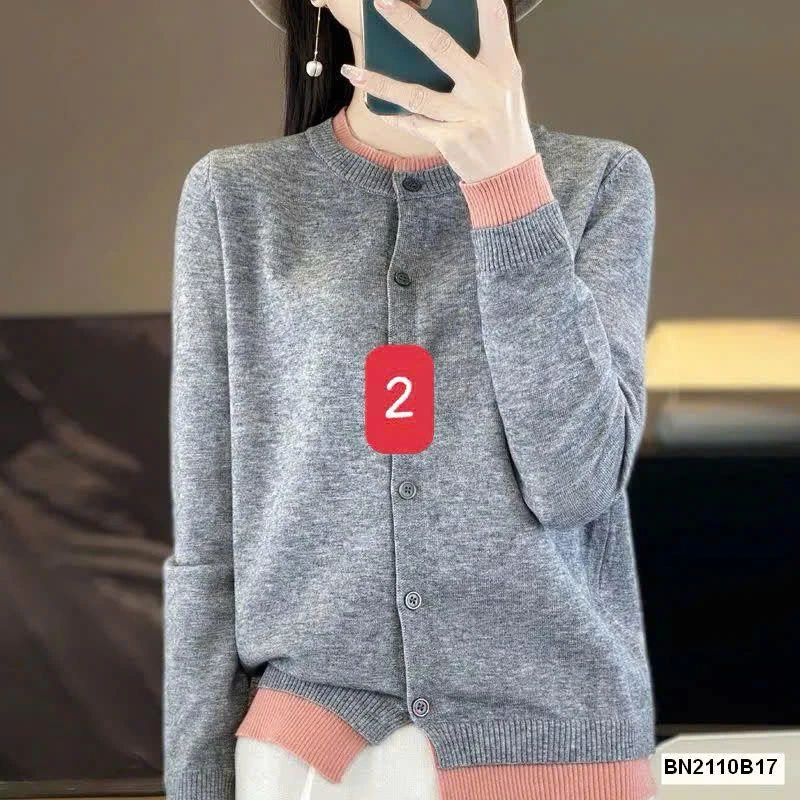 ÁO CARDIGAN NỮ MIX CỔ TAY