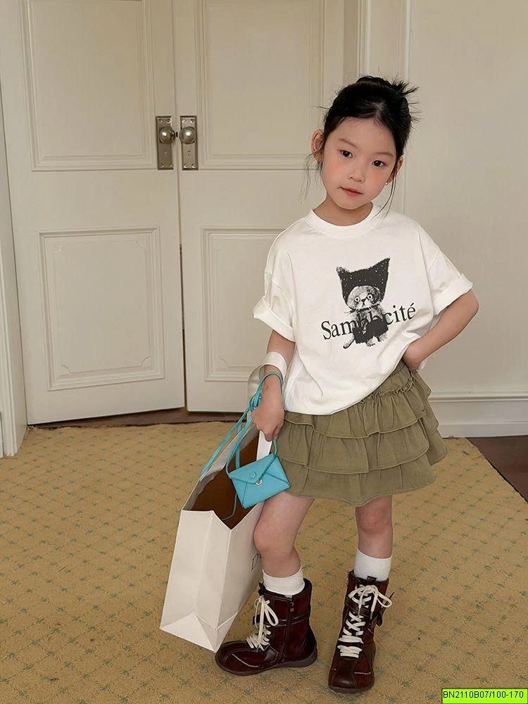 ÁO PHÔNG AMBB KIDS IN HÌNH MÈO 26A024