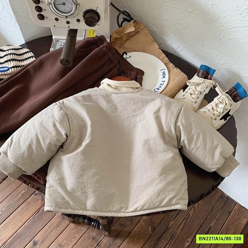 KHOÁC PHAO TRẦN BÔNG 2 MẶT CARO NÂU