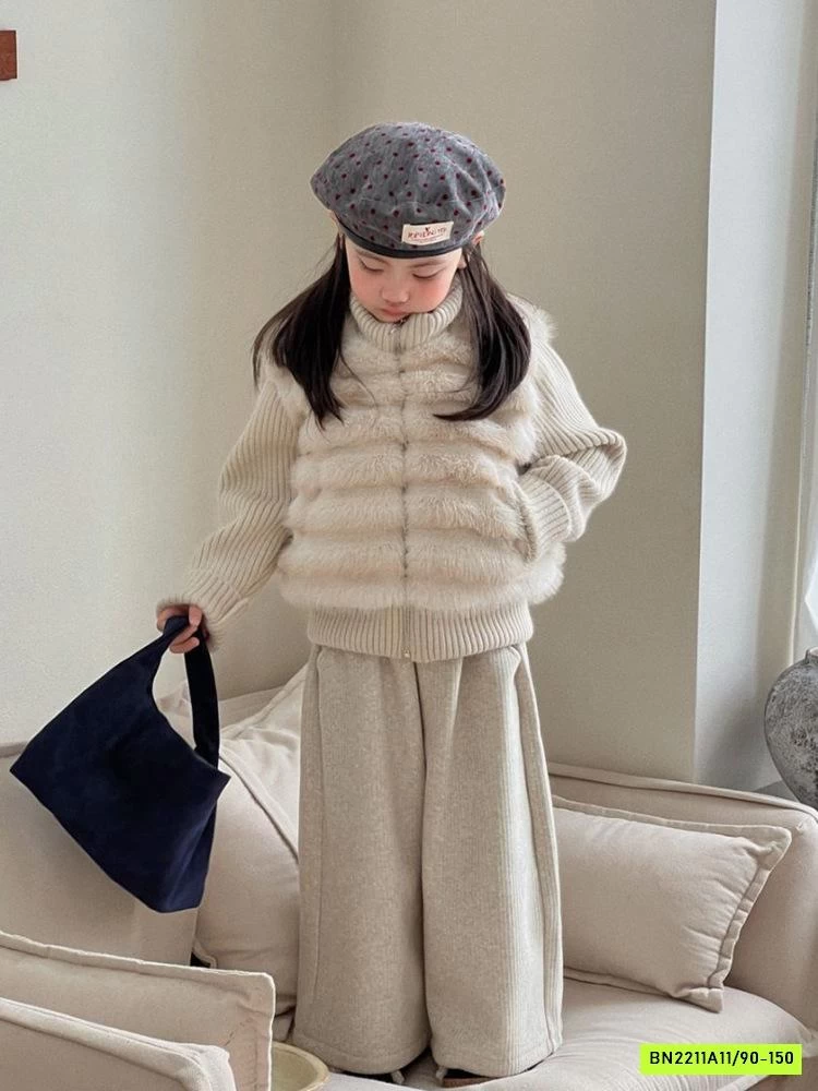 KHOÁC LÔNG PHỐI TAY LEN MIX QUẦN NỈ SUÔNG