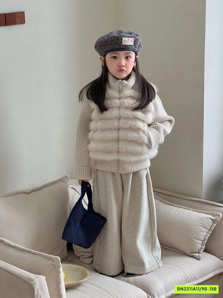 KHOÁC LÔNG PHỐI TAY LEN MIX QUẦN NỈ SUÔNG