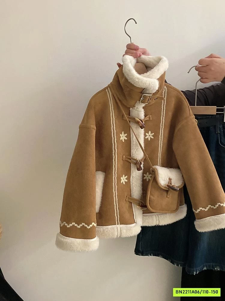 KHOÁC DA LỘN LÓT LÔNG KÈM TÚI