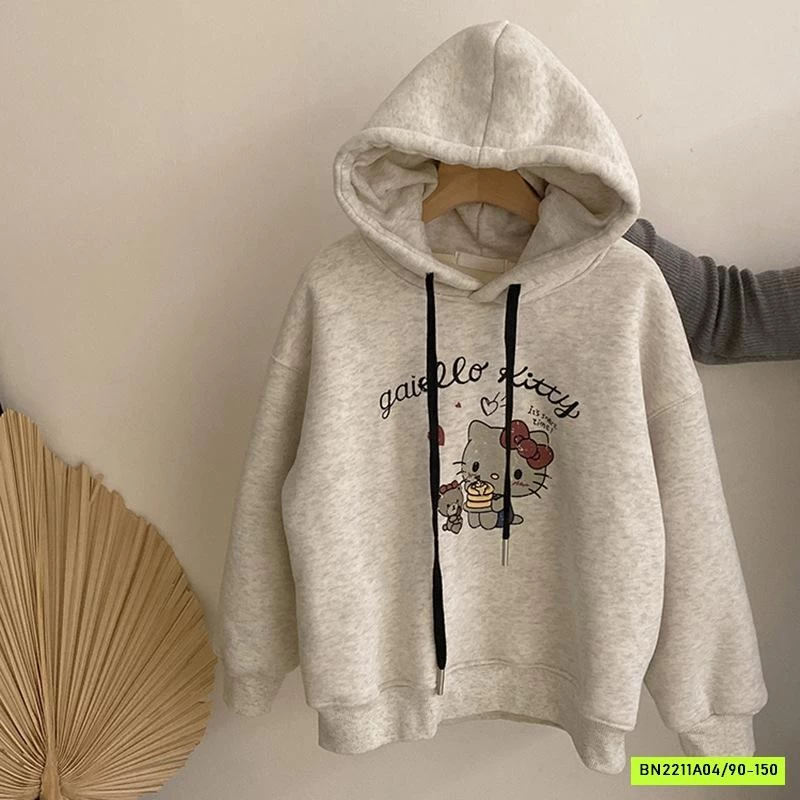 HOODIE KITTY MIX QUẦN NỈ SUÔNG CARO
