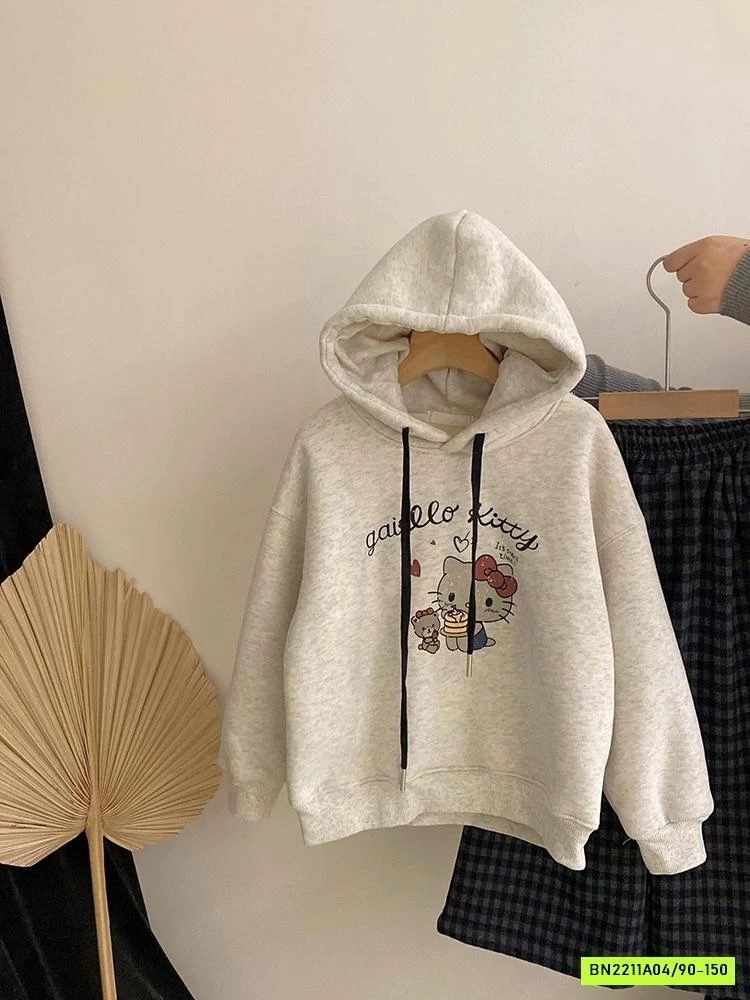 HOODIE KITTY MIX QUẦN NỈ SUÔNG CARO