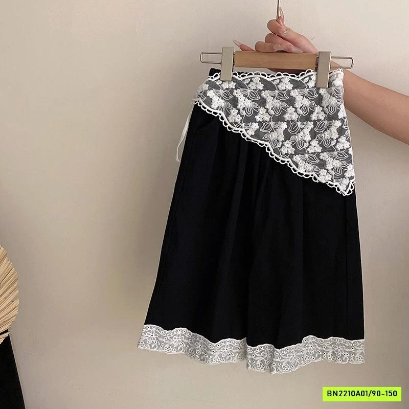 JEANS ỐNG RỘNG VIỀN REN