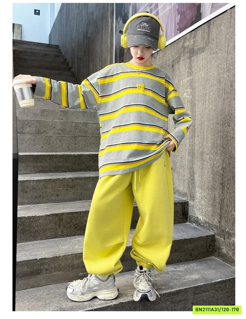 SÉT NỈ VÀNG ÁO KẺ SZ ĐẠI