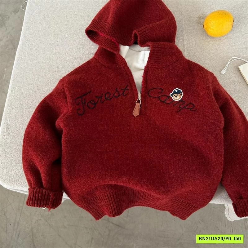 HOODIE LEN KHÓA CỔ LÓT LÔNG MMY