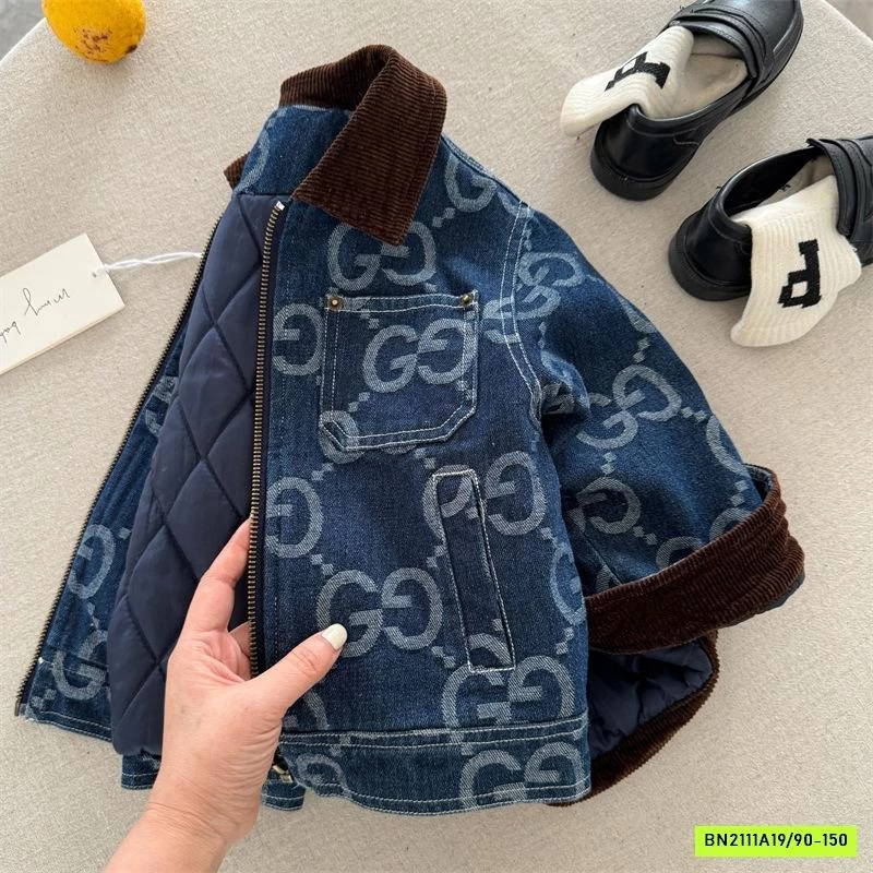 KHOÁC JEANS TRẦN BÔNG PHỐI CỔ MMY