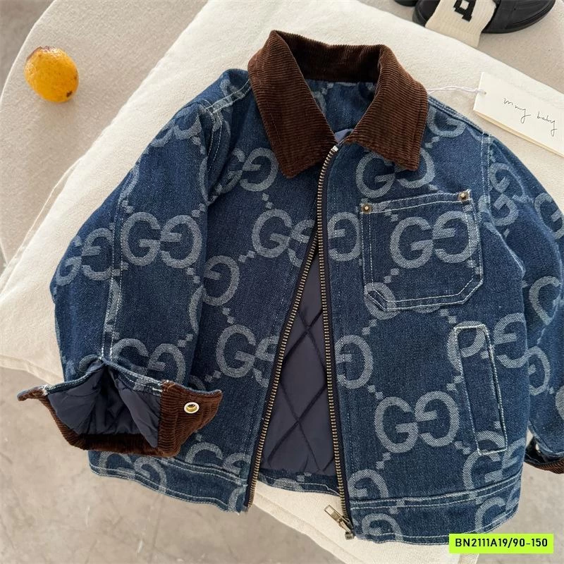 KHOÁC JEANS TRẦN BÔNG PHỐI CỔ MMY