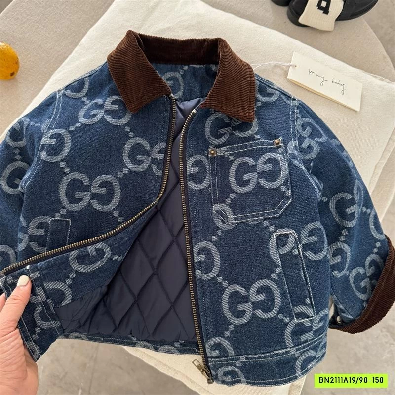 KHOÁC JEANS TRẦN BÔNG PHỐI CỔ MMY