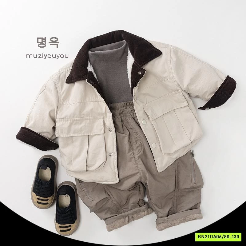 KHOÁC KAKI LÓT LÔNG CỪU PHỐI CỔ MYZZ