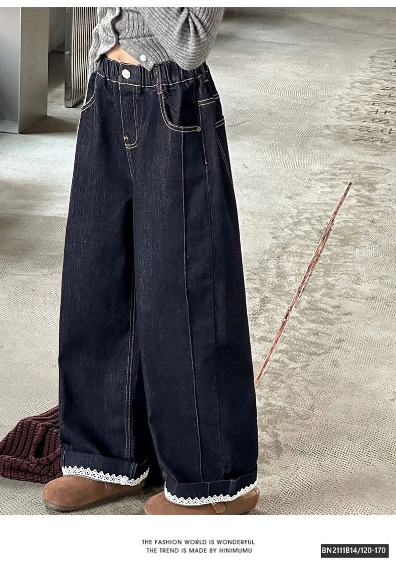 QUẦN JEAN ỐNG ĐỨNG VIỀN REN