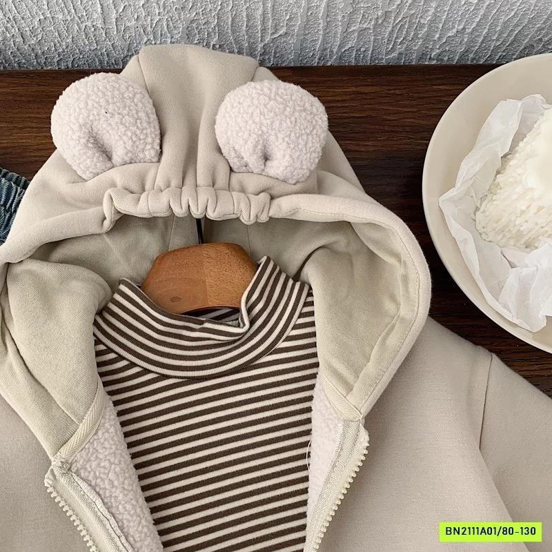 KHOÁC NỈ LÓT LÔNG CỪU LIỀN MŨ