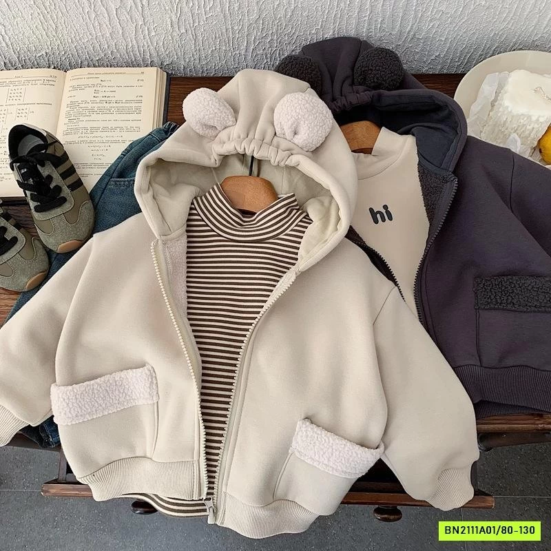 KHOÁC NỈ LÓT LÔNG CỪU LIỀN MŨ