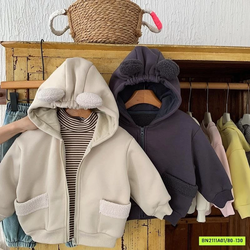 KHOÁC NỈ LÓT LÔNG CỪU LIỀN MŨ