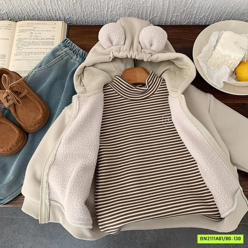 KHOÁC NỈ LÓT LÔNG CỪU LIỀN MŨ