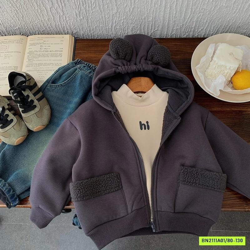 KHOÁC NỈ LÓT LÔNG CỪU LIỀN MŨ