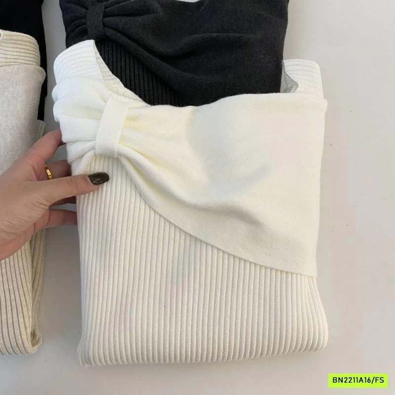 ÁO LEN TRỄ VAI THẮT NƠ HÀN QUỐC