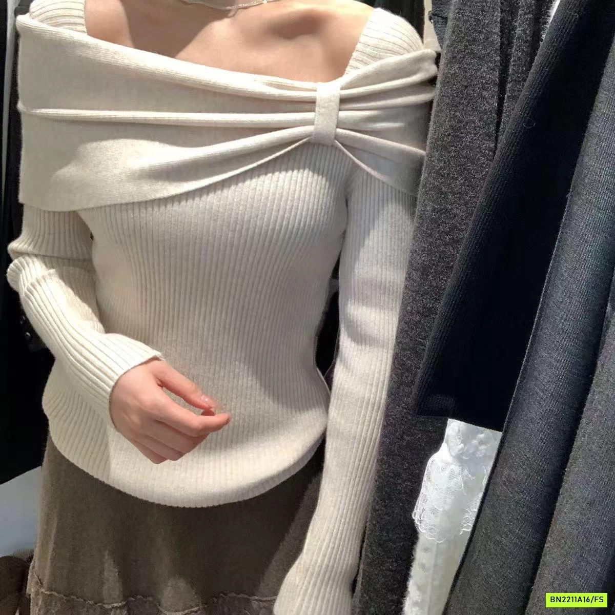 ÁO LEN TRỄ VAI THẮT NƠ HÀN QUỐC