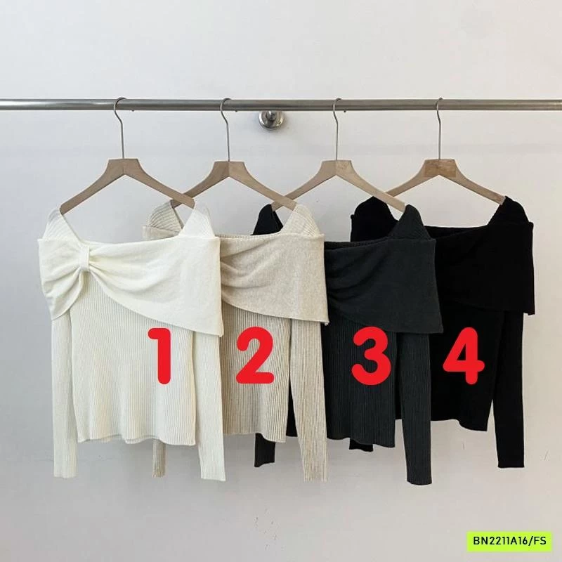 ÁO LEN TRỄ VAI THẮT NƠ HÀN QUỐC