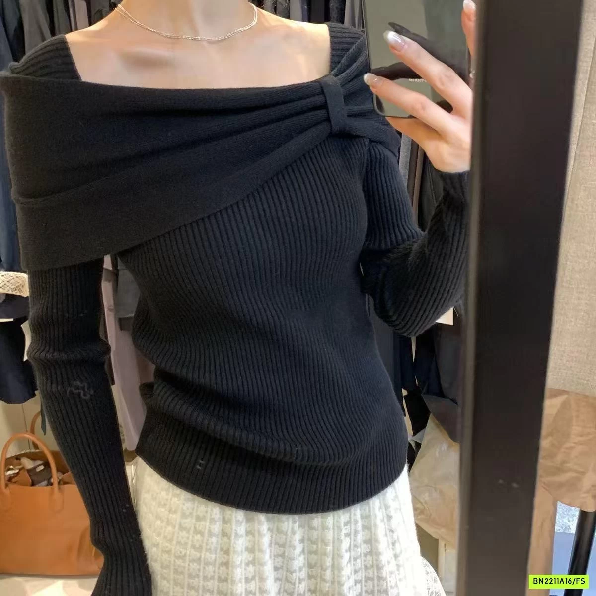 ÁO LEN TRỄ VAI THẮT NƠ HÀN QUỐC