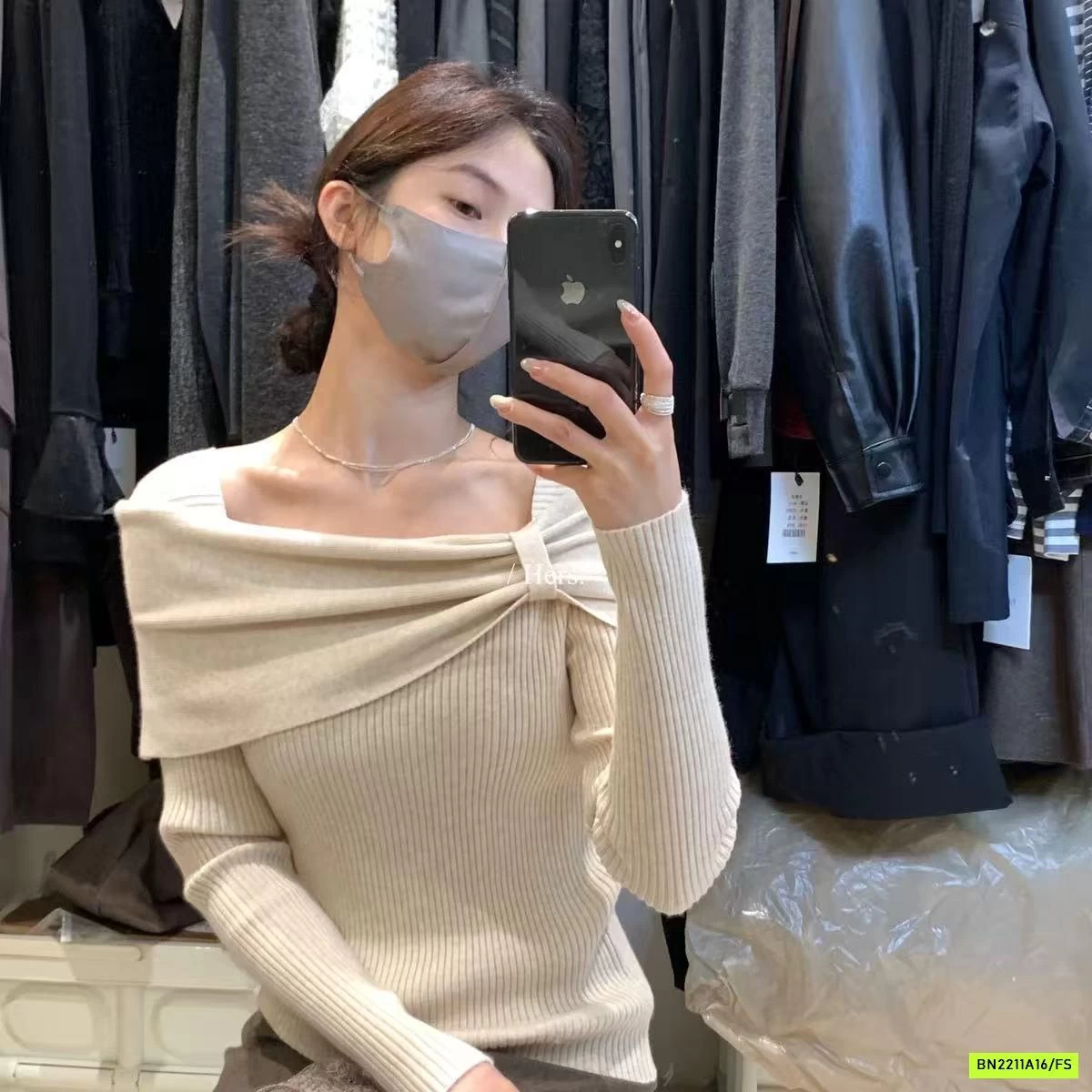 ÁO LEN TRỄ VAI THẮT NƠ HÀN QUỐC