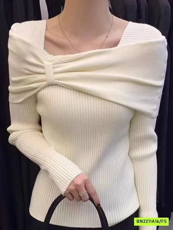 ÁO LEN TRỄ VAI THẮT NƠ HÀN QUỐC