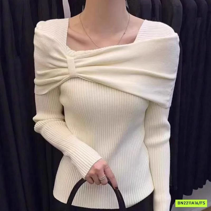 ÁO LEN TRỄ VAI THẮT NƠ HÀN QUỐC