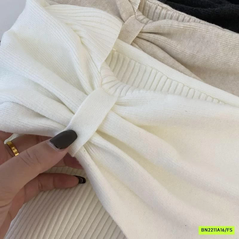 ÁO LEN TRỄ VAI THẮT NƠ HÀN QUỐC