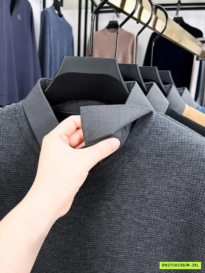 ÁO LEN NAM LÓT NHUNG CỔ SƠ MI CAO CẤP