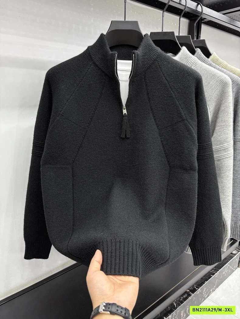 ÁO LEN NAM CAO CẤP CỔ KHÓA