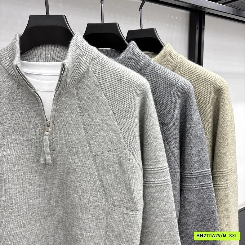 ÁO LEN NAM CAO CẤP CỔ KHÓA