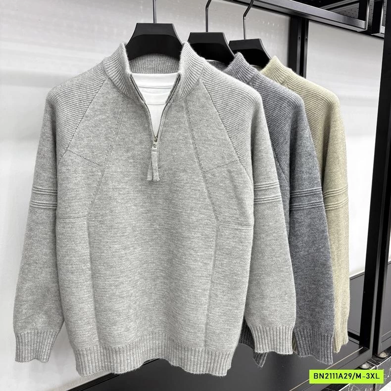 ÁO LEN NAM CAO CẤP CỔ KHÓA