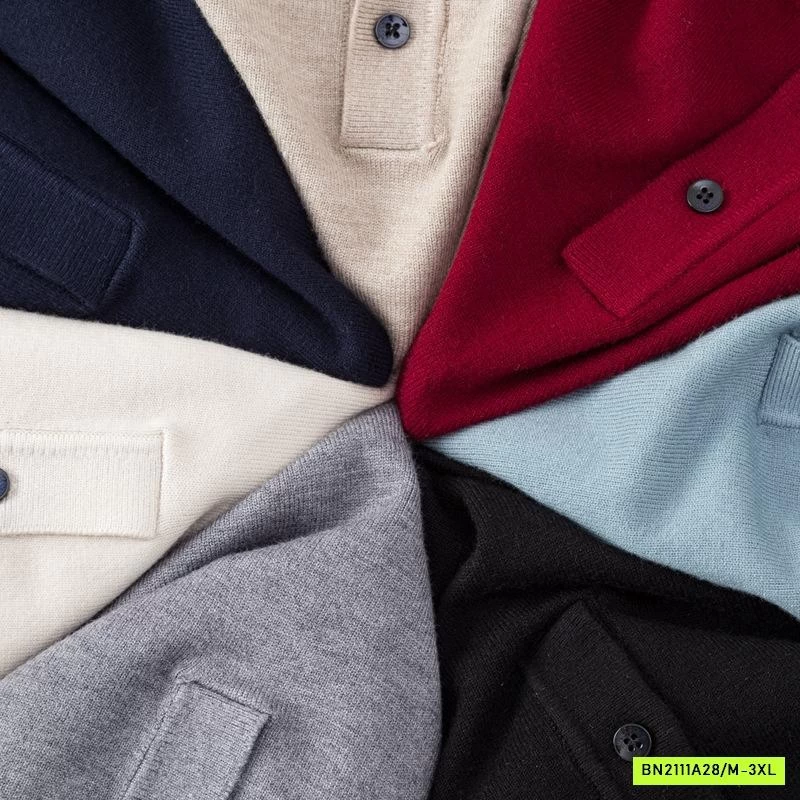 POLO LEN NAM CASHME TRƠN MÀU