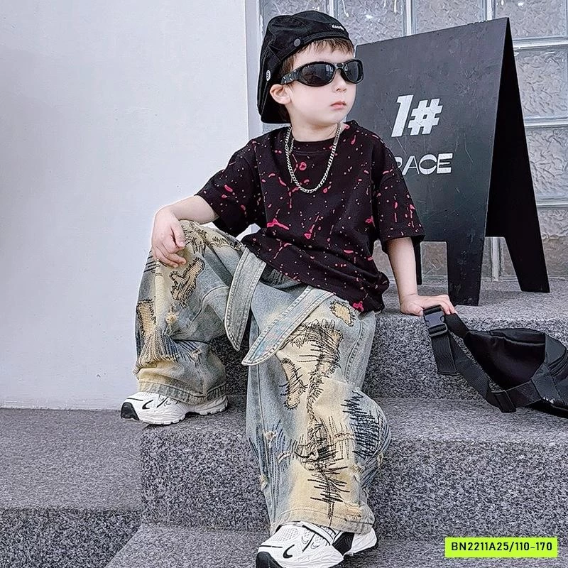 ÁO THUN VẢY SƠN MIX JEANS CÁ TÍNH