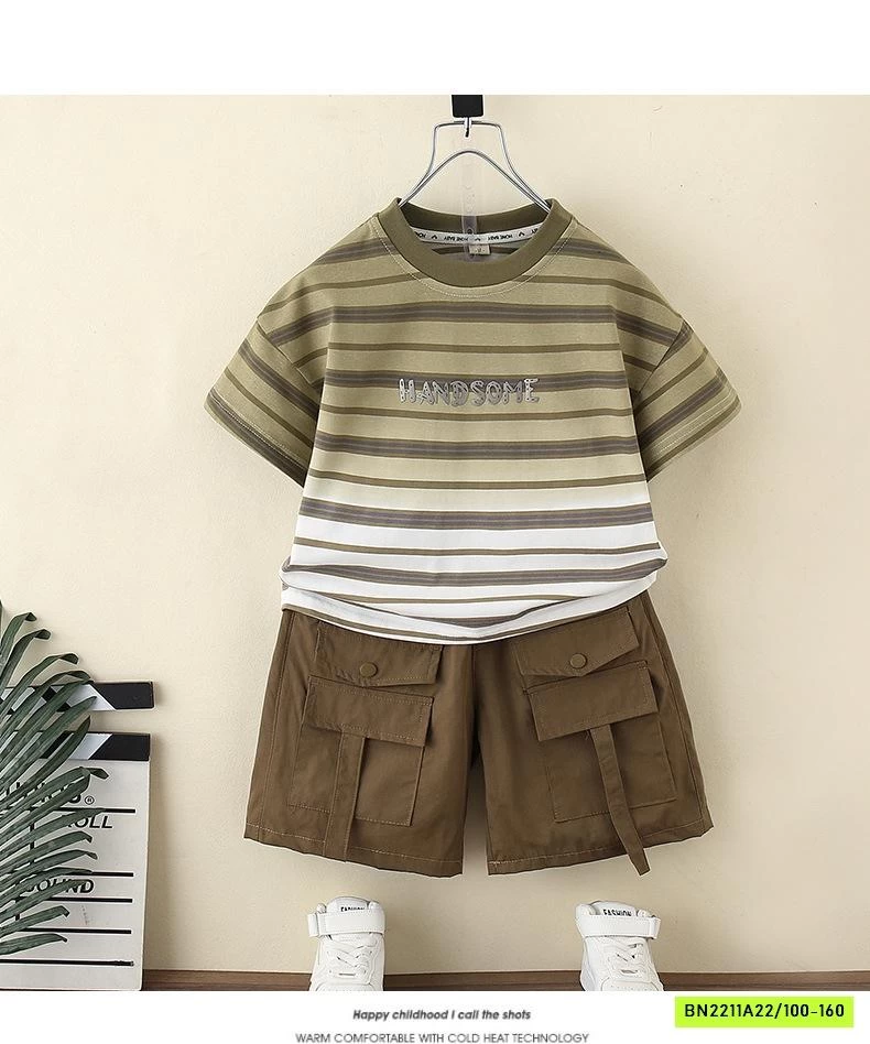 SÉT ÁO KẺ MIX SHORT TÚI HỘP