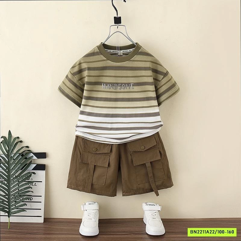 SÉT ÁO KẺ MIX SHORT TÚI HỘP