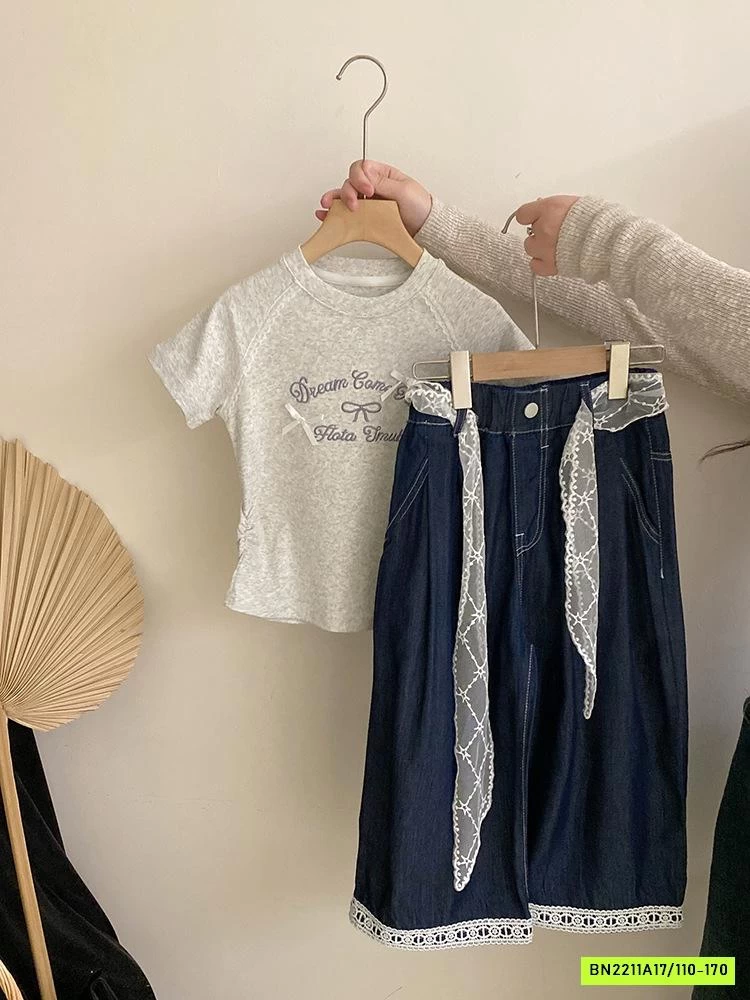 ÁO MÈO RÚT EO MIX JEANS SUÔNG