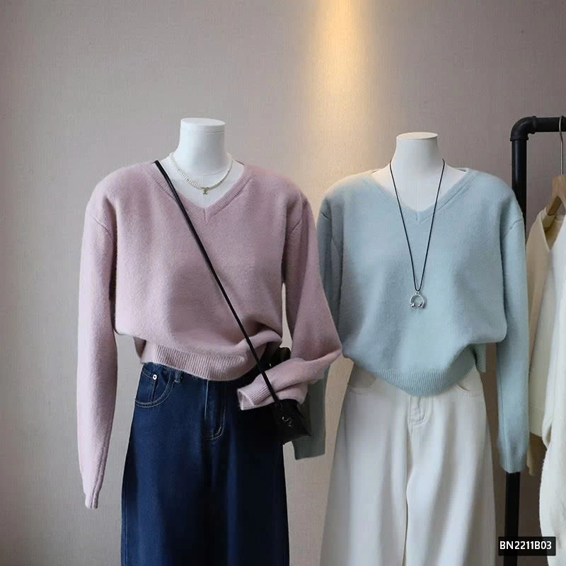 ÁO LEN TRƠN CỔ TIM