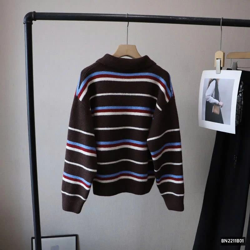 ÁO LEN KẺ NGANG CỔ BẺ