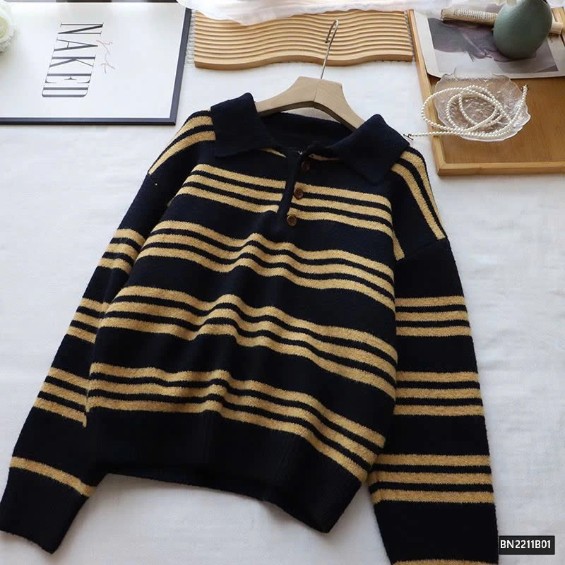 ÁO LEN KẺ NGANG CỔ BẺ