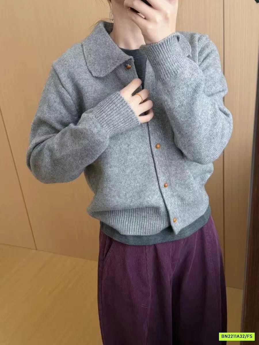 KHOÁC LEN CỔ SEN TRƠN HÀN QUỐC