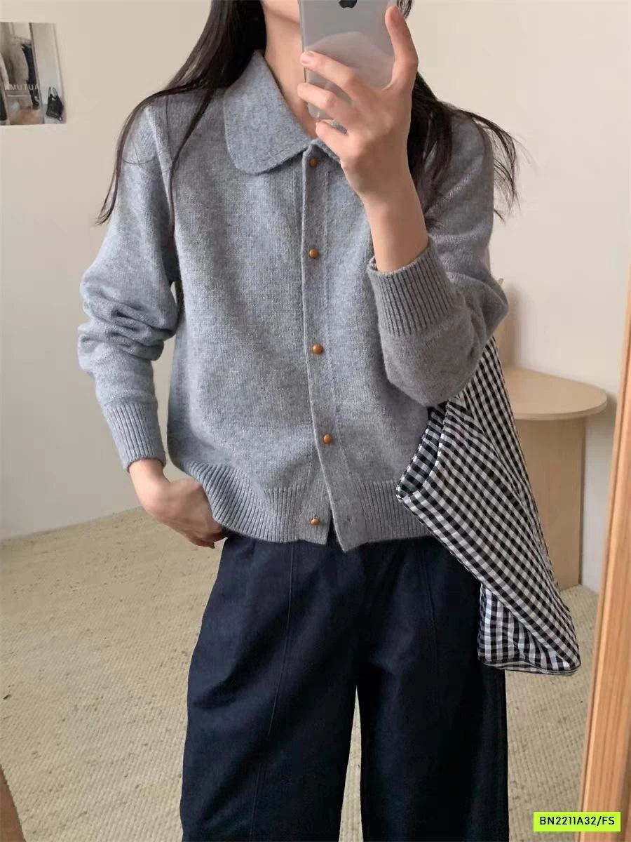 KHOÁC LEN CỔ SEN TRƠN HÀN QUỐC