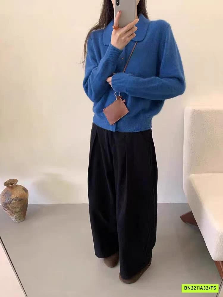 KHOÁC LEN CỔ SEN TRƠN HÀN QUỐC