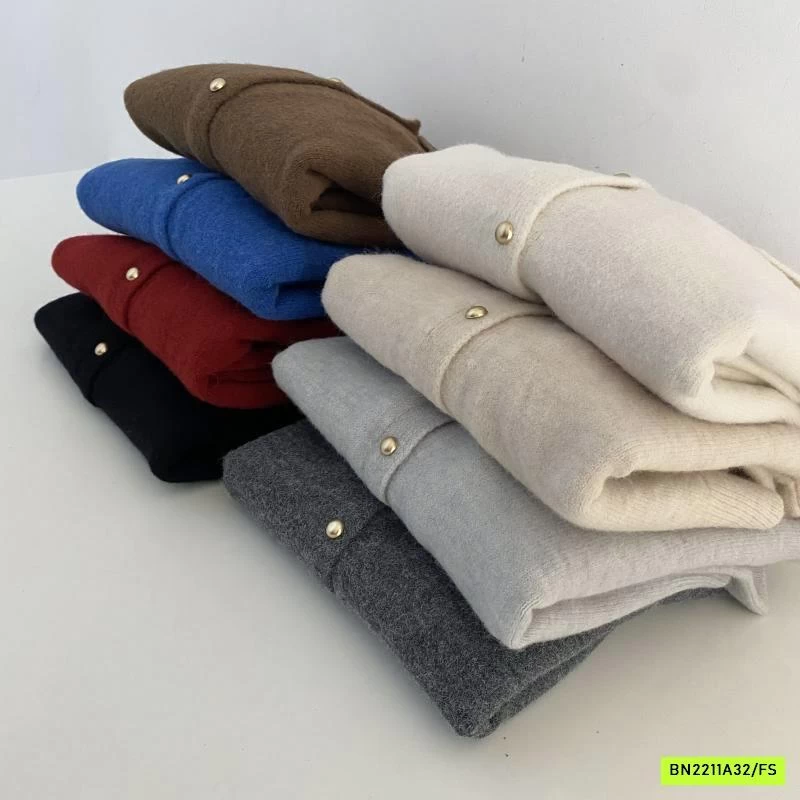 KHOÁC LEN CỔ SEN TRƠN HÀN QUỐC