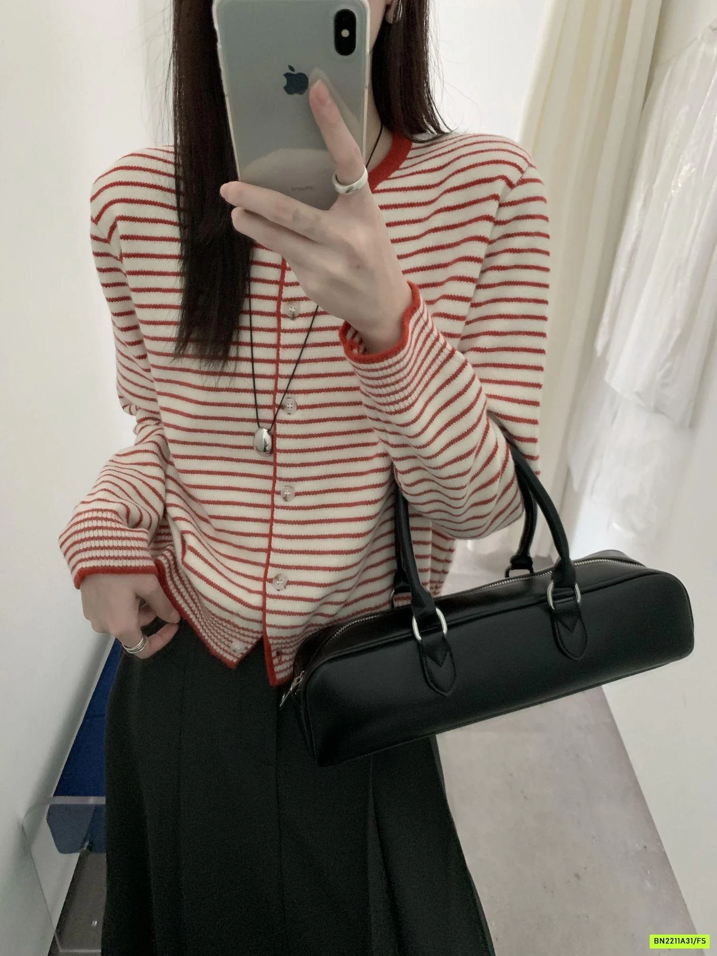 CARDIGAN LEN KẺ PHỐI MÀU VIỀN