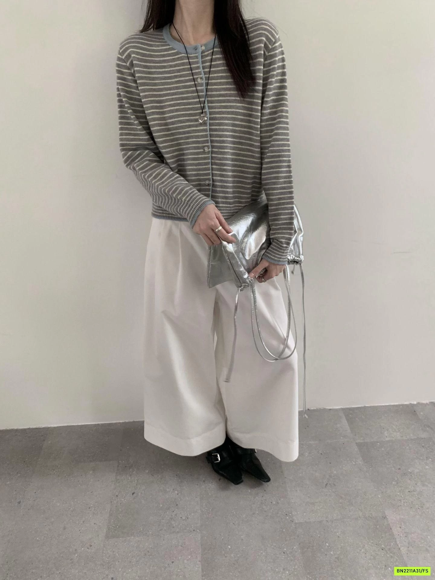 CARDIGAN LEN KẺ PHỐI MÀU VIỀN