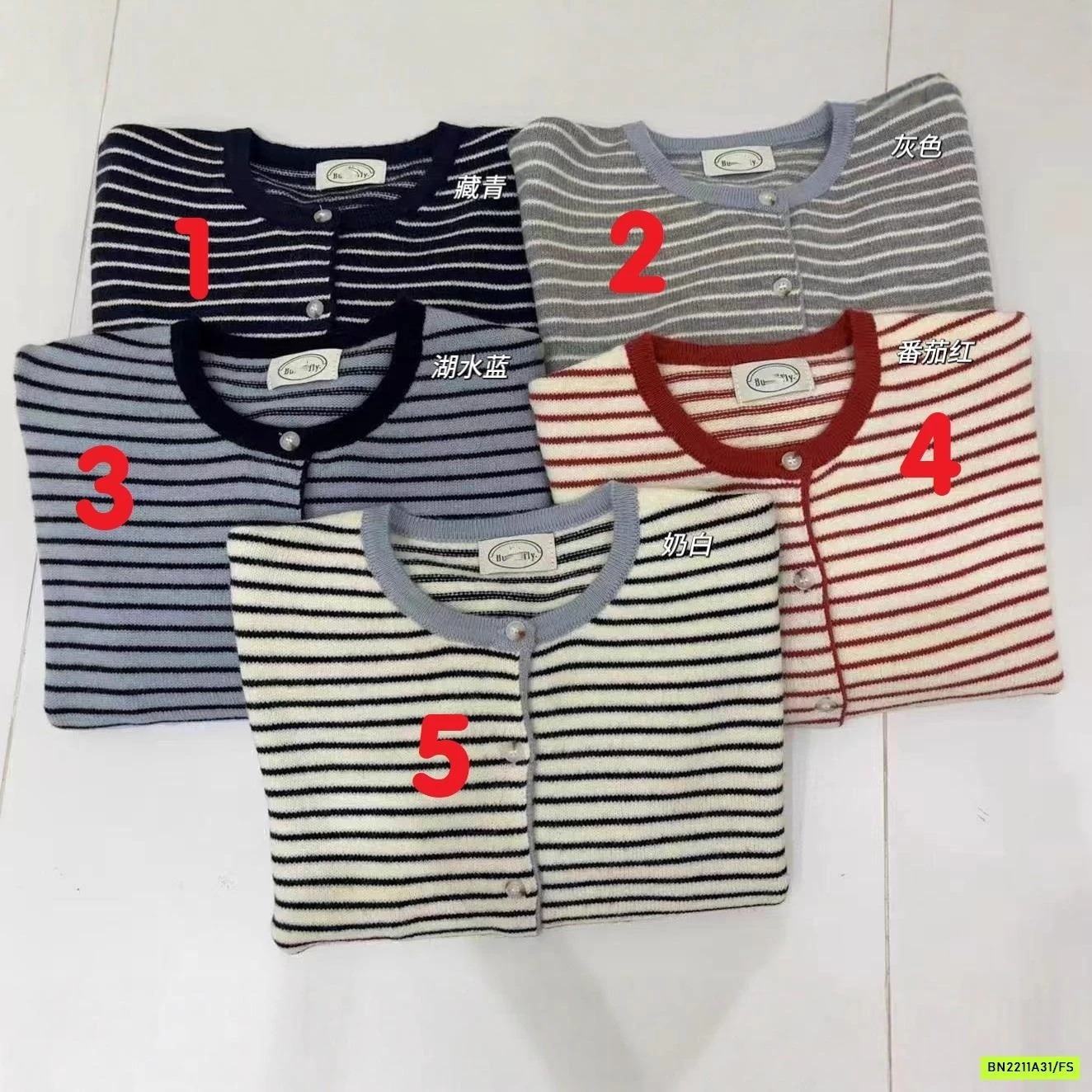 CARDIGAN LEN KẺ PHỐI MÀU VIỀN